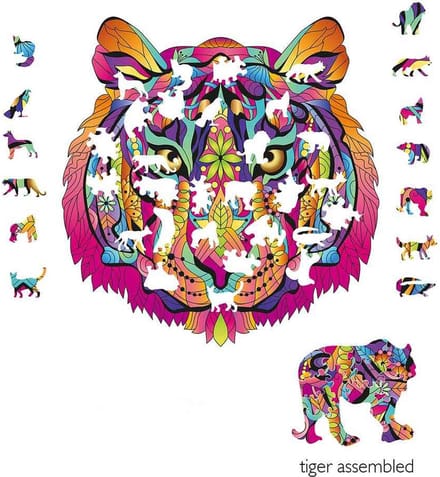 Logica Giochi Mandala Houten Legpuzzel Tijger, 26,9x28 cm