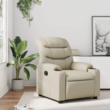 vidaXL - Fauteuil - verstelbaar - kunstleer - crèmekleurig