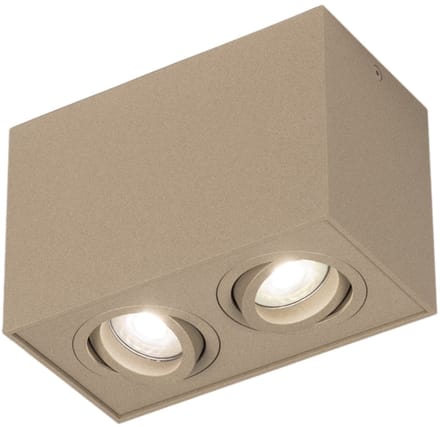 Lumidora Opbouwspot 75557 - BOHR - 2 Lichts - GU10 - Taupe - Metaal