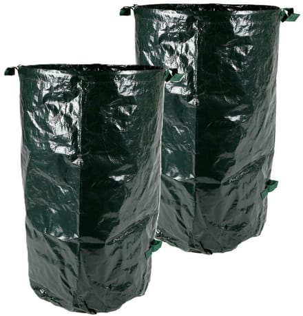 Benson Tuinafvalzak - 2x - opvouwbaar - groot formaat - groen - 110 liter - bladeren opruimen
