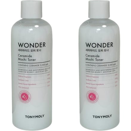 TONYMOLY Wonder Ceramide Mochi Toner 500 ml x 2 Double Pack gray