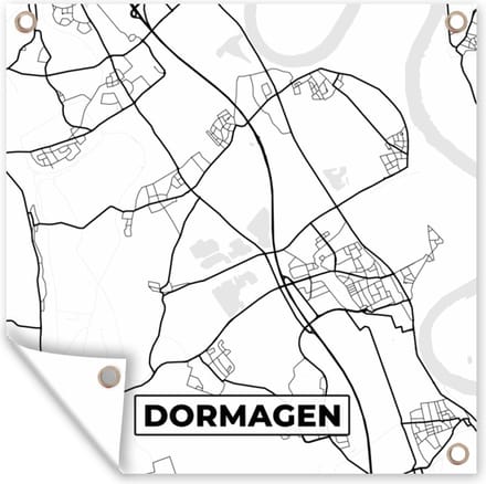 Tuindoek Dormagen - Stadskaart - kaart - Plattegrond - 100x100 cm