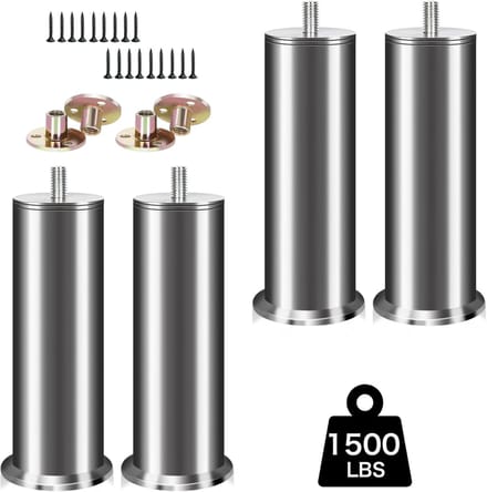 Set van 4 Verstelbare RVS Meubelpoten 10 cm voor Kast, Bank en Tafel