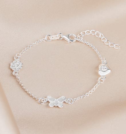 Bedelarmband Inline met 3 Bedeltjes - Zilver - Armbandjes