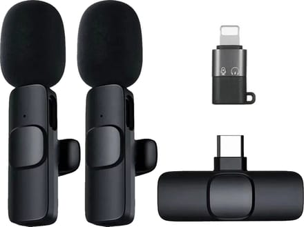 ThunderGold Draadloze Microfoon - 2 stuks - Microfoon Draadloos - Dasspeld Microfoon Draadloos - Microfoon Bluetooth - Lavalier Microfoon - USB-C & 8-pins ontvanger - Geschikt Voor Alle Telefoons