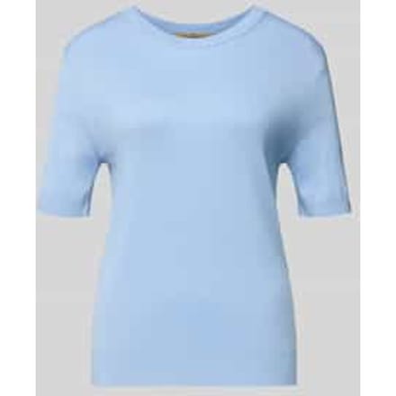 Gebreid shirt van viscosemix met ronde hals