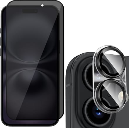 Screenprotector & Camera Protector geschikt voor iPhone 16 Plus - Volledig Dekkend Gehard Glazen Tempered Glass Krasbestendig