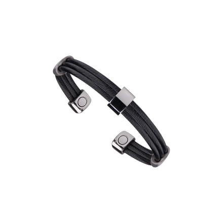 Magneet Armband Trio Cable Black Satin-XS
