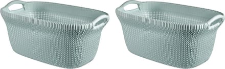 Curver Knit Wasmand - 40 l - set van 2 - Misty Blue