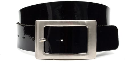 Zwart lak dames riem - 4 cm breed - Leer - Lak riem - Casual - Maat 85