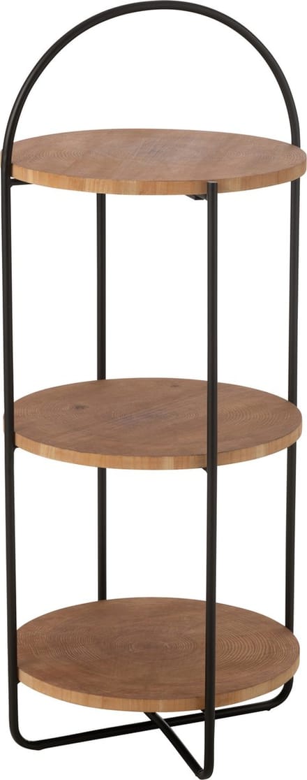 J-Line rek Mia - ijzer - naturel/zwart