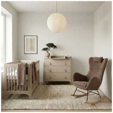 Born Lucky Nordic Meegroei Babykamer 2 Delig Compleet – Baby bed 70x140 cm & Commode – Beige