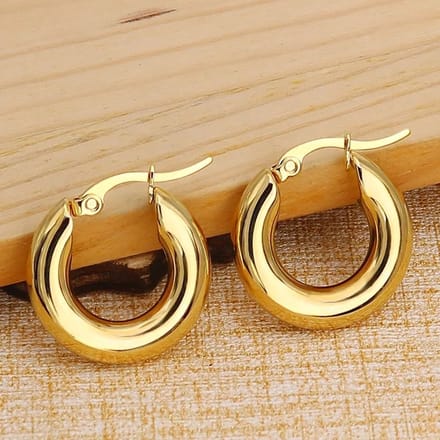 JewelGalerie- Oorbellen- Hoops - 20mmx5mm - Goud