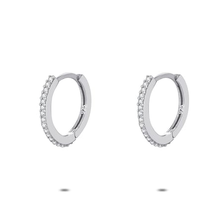 Twice As Nice Oorbellen in zilver, oorring, zirkonia, 16 mm