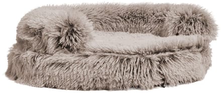 Kattenmand Croci - Bicolor Beige, Ronde Vorm, Zachte Pluche - 45x45x9 cm