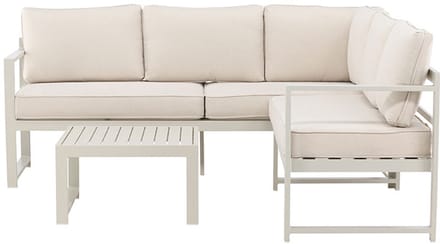 Salvador 1 hoekbank, 1 salontafel beige.