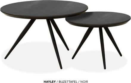 Maxfurn - Set van 2 ronde salontafels met verjongde rand | kleur: Noir
