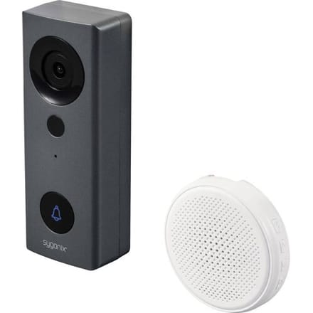 Sygonix Video-deurintercom via WiFi WiFi, Radiografisch Grijs, Wit