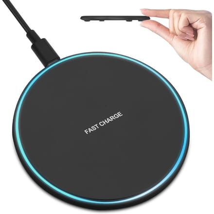 Chargeur Sans Fil Rapide 60W Support Pour iPhone Pro Max X Samsung Xiaomi Écouteurs noir