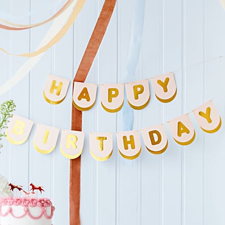 Happy Birthday - Roze & Goud