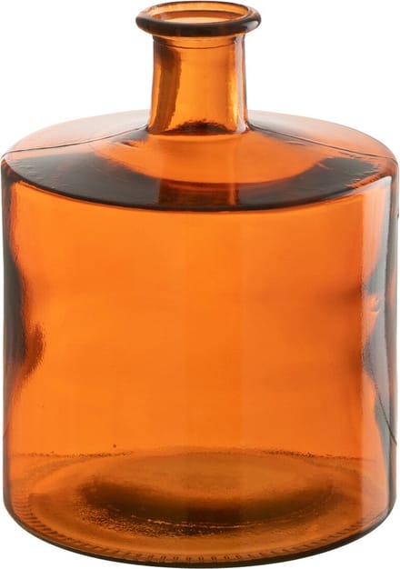 J-Line vaas Wijd - oranje - H26 cm - 100% gerecycled glas