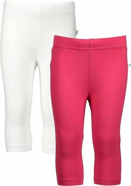 Blue Seven 2 PACK Bio Basic CAPRI  legging Wit en Donkerroze  - Maat 104