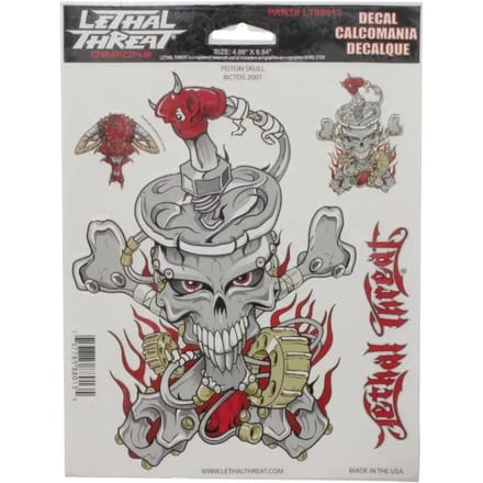 Motorfiets stickers Lethal Threat Piston Skull