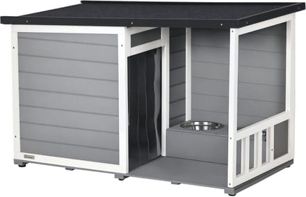 PawHut Hundehütte mit Fressnäpfen D02-144V00