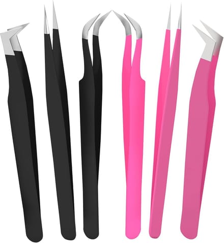 Professionele Wimperpincet Set (3 Stuks) voor Volume, Isolatie & Klassieke Wimpers - RVS