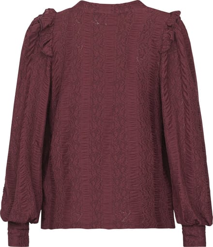 SISTERS POINT Eina-ls3 - Dames Blouse - D. bordeaux - Maat S