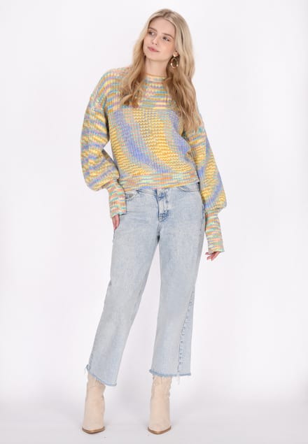 IZIA Jumper Dames Blauw Veelkleurig