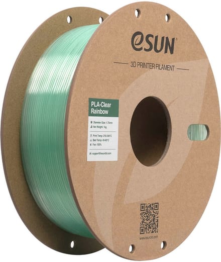 eSun PLA-Clear Rainbow Cyaankristal / Cyan crystal 1 kg - 1.75mm - 3D printer filament