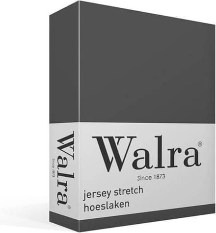 Walra Hoeslaken Jersey Stretch - 90x220 - 100% Katoen - Antraciet