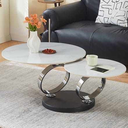 Milton & Oldbrook Salontafel Draaibaar Liverno Marmerlook Wit