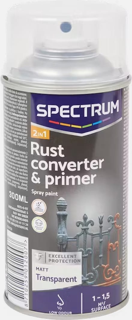 Anti-roest Spray en Primer  | Transparant | Spuitbus | Roest | 300ml