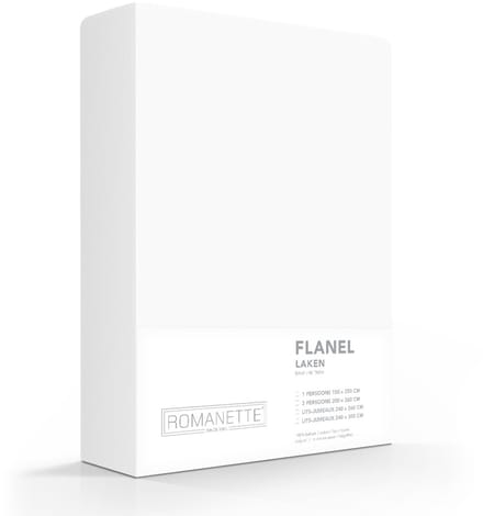 Romanette Laken Flanel Wit - 240 x 260 cm - [Wit]