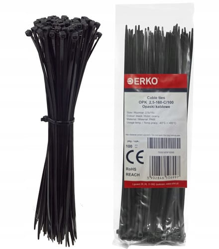 Erko kabelbinders Zwart 2,5x160mm - 100 stuks