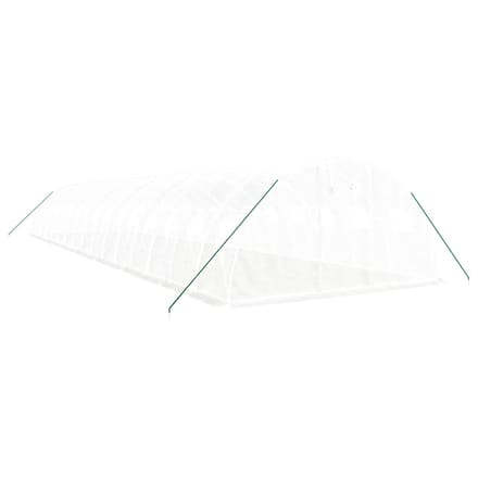 vidaXL - Tuinkas - met - stalen - frame - 64 - m² - 16x4x2 - m - wit