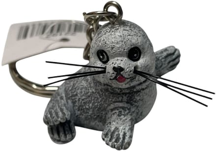 Sleutelhanger vrolijke zeehonden 4x2,5x8cm