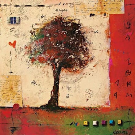 Kunstdruk Sonja Kobrehel - Tree II 70x70cm