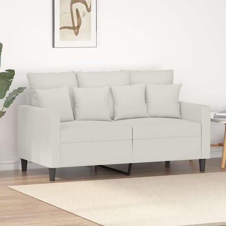 vidaXL - Tweezitsbank - 120 - cm - fluweel - crèmekleurig
