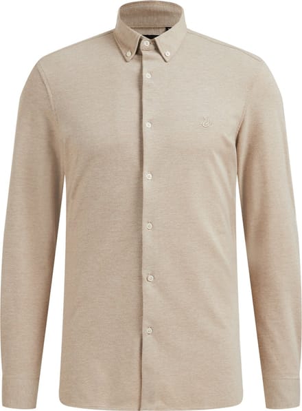 WE Fashion Heren tall fit overhemd van piquéjersey