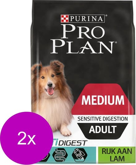 Pro Plan Dog Adult Medium Sensitive Digestion Lam - Hondenvoer - 2 x 3 kg