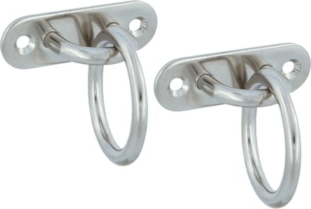 AMIG Oogplaat met aanlegring - 2x - oogplaat 6 x 2cm - ring D3.6cm - rvs - vastzetplaat