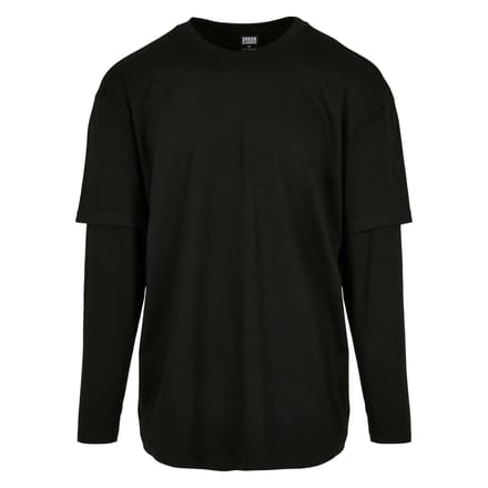 Urban Classics - Oversized Shaped Double Layer Longsleeve shirt - 3XL - Zwart