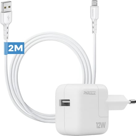 Phreeze usb lader geschikt voor iPhone en iPad met Lightning kabel naar usb A - Lange oplaadkabel 3 meter