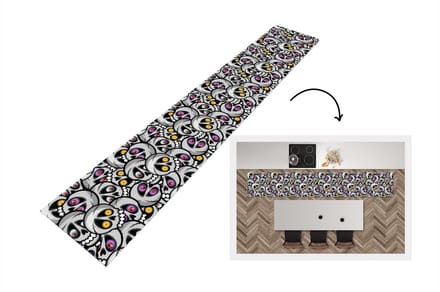 Keukenloper - Keukenmat - Schedel - Patroon - Ogen - 360x60 cm - Keuken vloerkleed