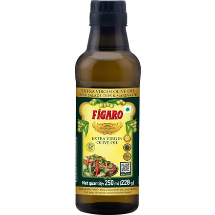 Figaro Extra Vierge Olijfolie 250ml Pak van 1 Koud Geëxtraheerd Natuurlijk Koken Salade Marinade brown