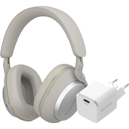 Bowers & Wilkins Px7 S2e Grijs + BlueBuilt Power Delivery Oplader met Usb C Poort 20W Wit