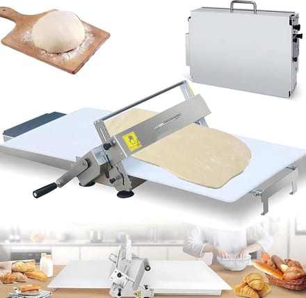 Deegrol Machine - Pastry Maker - Bakken Thuis - Instelbare Dikte - 0.5-25 Mm - Zilver